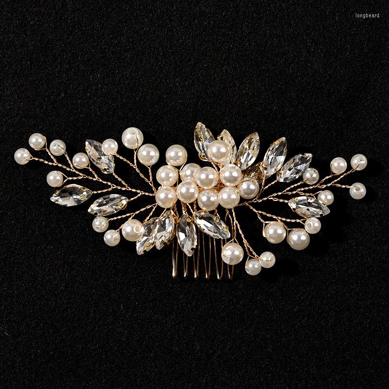 

Hair Clips Wedding Comb Pearl Pins For Bride Rhinestone Headdress Bridal Accessories Bridesmaid Party Jewelry
