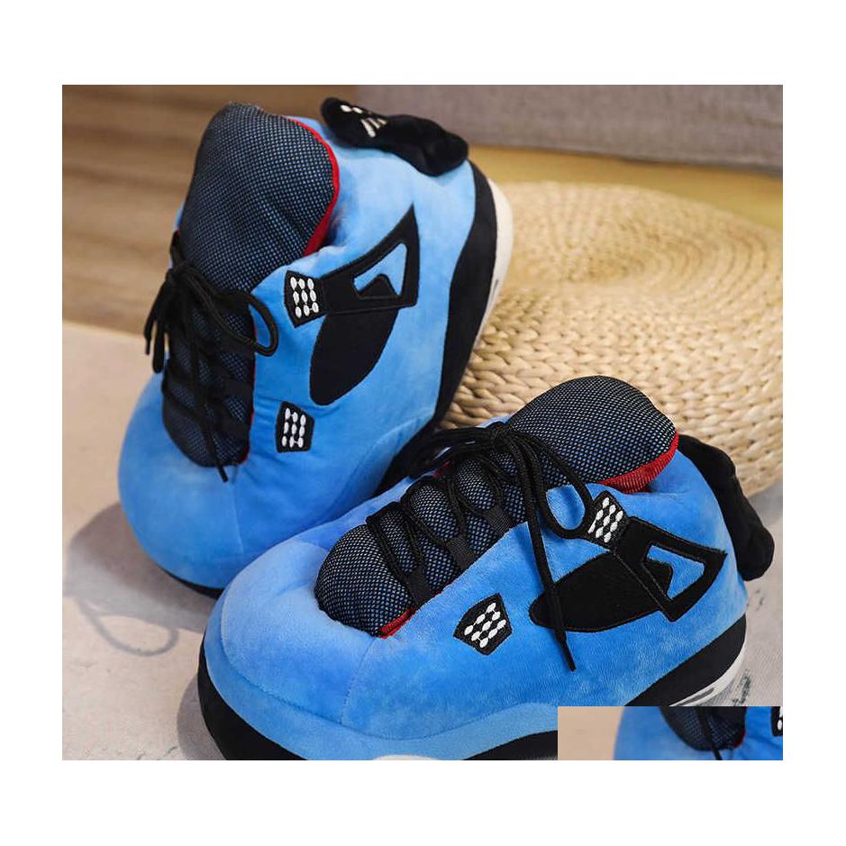 

Slippers Winter Warm Women Cute Home Unisex  Sneakers Men House Floor Cotton Shoes Woman Eu 3544 Plush Sliders Drop Delivery Otcql, A10