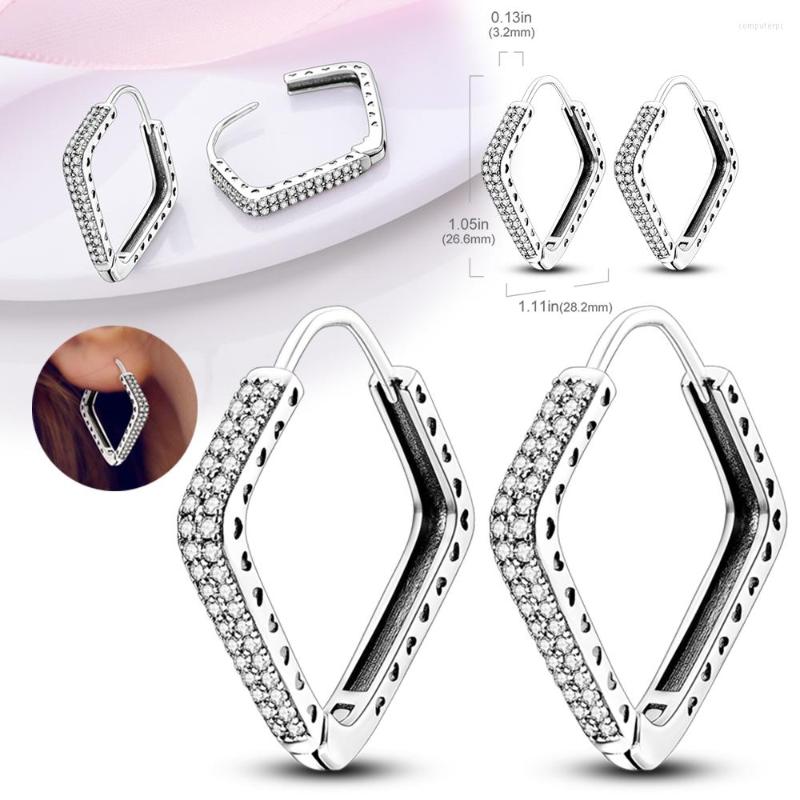 

Hoop Earrings Sell 925 Sterling Silver Heart Fit Original Charms For Women Girls Stud Earring Fine Jewelry Gifts
