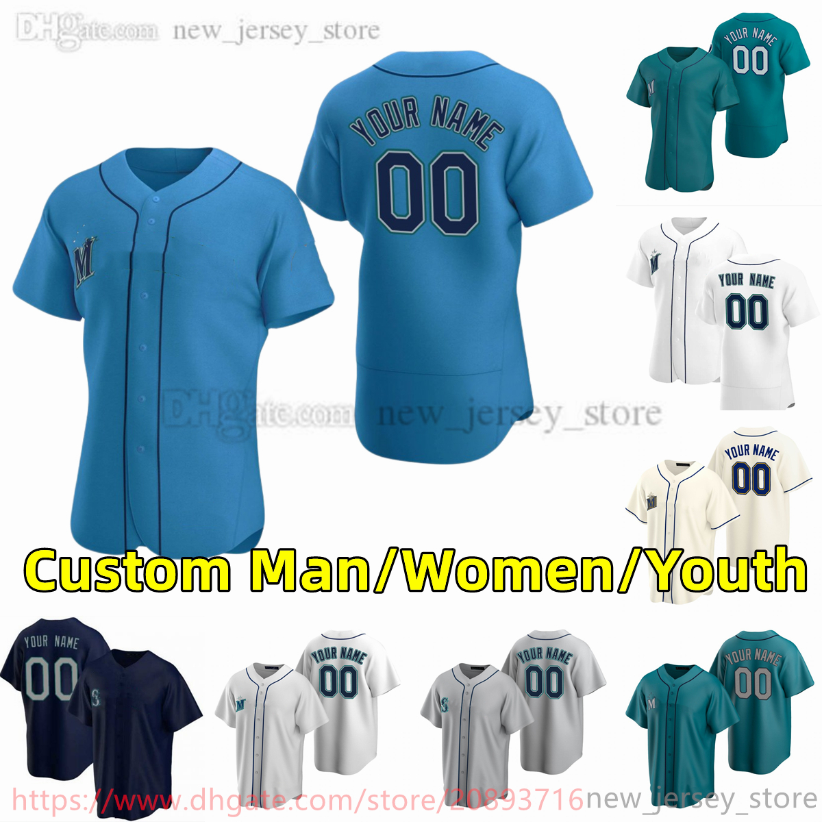 

Custom S- Movie College Baseball Wears Jersey Stitched 44 JulioRodriguez 24 KenGriffey Jr 3 JPCrawford 51 SuzukiIchiro 10 JarredKelenic Hong Away Jerseys, Men only s-6xl