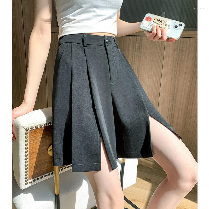 

Women' Shorts Women Summer Knee-length Black Wide-leg Loose Drape Korean-style Casual Womens Office Streetwear Fashion Simple Q147