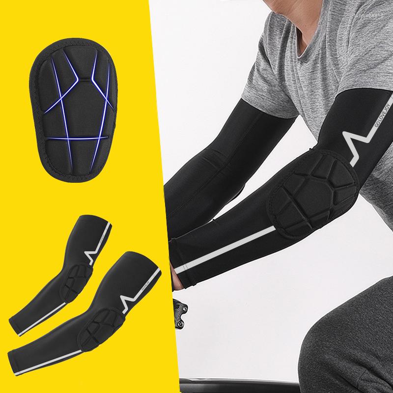 

Knee Pads 1 Pair Honeycomb Reflective Anti-Collision Basketball Elbow Sunscreen Running Arm Sleeve Cycling Warmer Custom Logo, Black