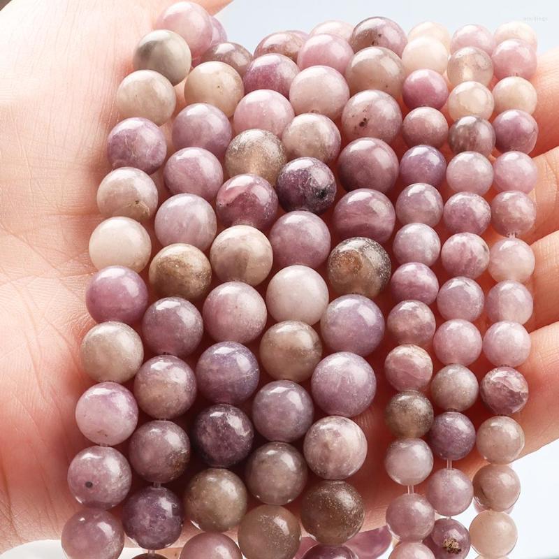 

Beads Natural Gemstone Round Loose Lilac Stone Are Used To Make DIY Bracelet Jewelry Making Accessories