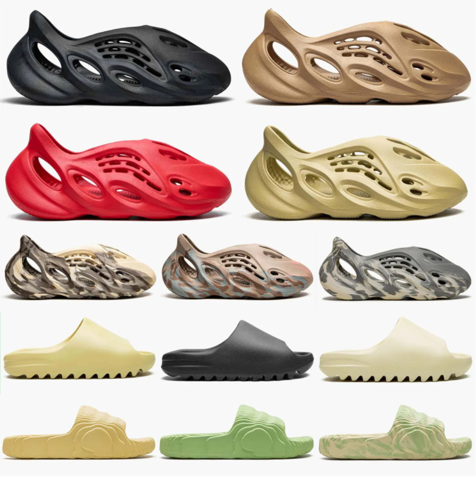 

slide foam runner Designer slippers men women Sandals Triple Black White Resin pattern slippers mens womens slides slider slipper sliders quality MX Carbon