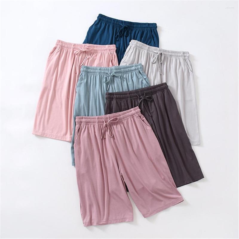 

Women's Sleepwear Women's Pajama Shorts Summer Loose-Fitting Home Modal Thin Pants Elastic Waist Large Size Outside Wear With 2 Pockets, Style2 black shorts