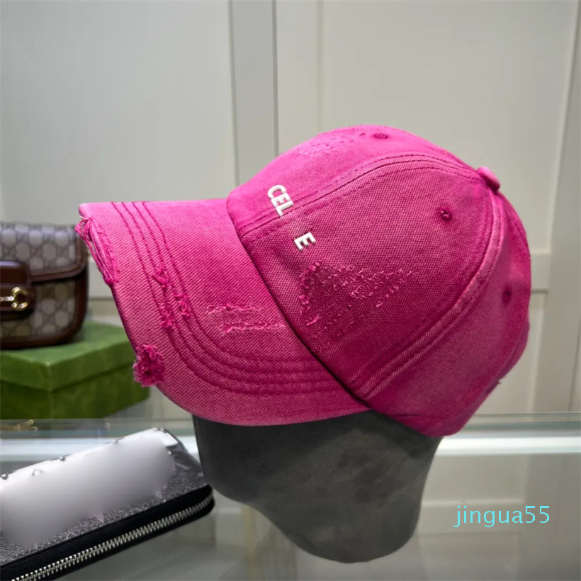 

Couple Washed and Worn Out Designer Ball cap Women's Summer Vacation Travel Letter Printing Candy Color casquette, Red