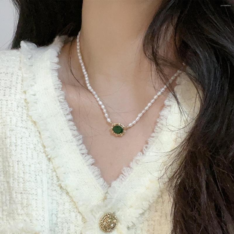 

Choker Fashion Delicate Geometric Pendant Freshwater Pearl Short Necklace
