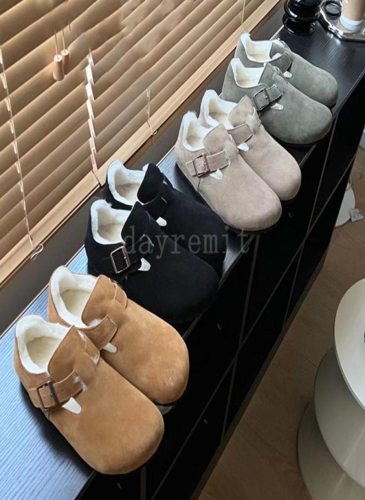 

Boston Clog Slippers Fur Slides Moccasins Novelty Slipper New Leather Bag Head Pull Cork Slipper Mens Women Slide Summer Antiskid5273298, Khaki