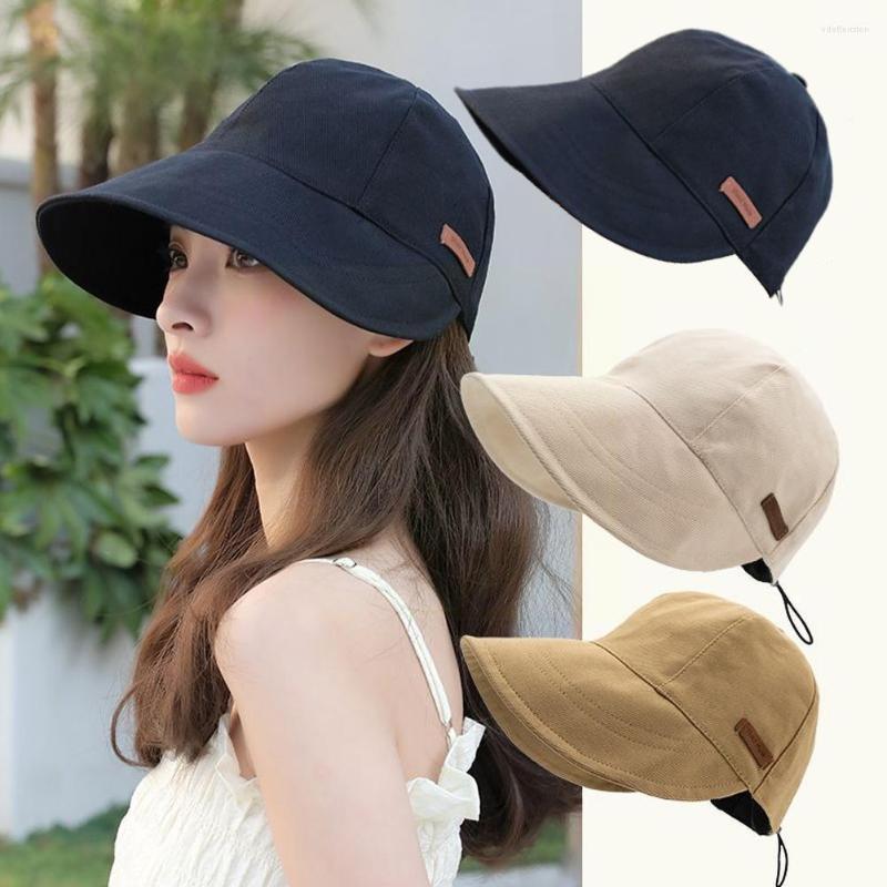 

Wide Brim Hats 2023 UV Protection Hat Without Makeup Fisherman Cap Portable Foldable Summer Sun Adjustable Wi H7S3, White