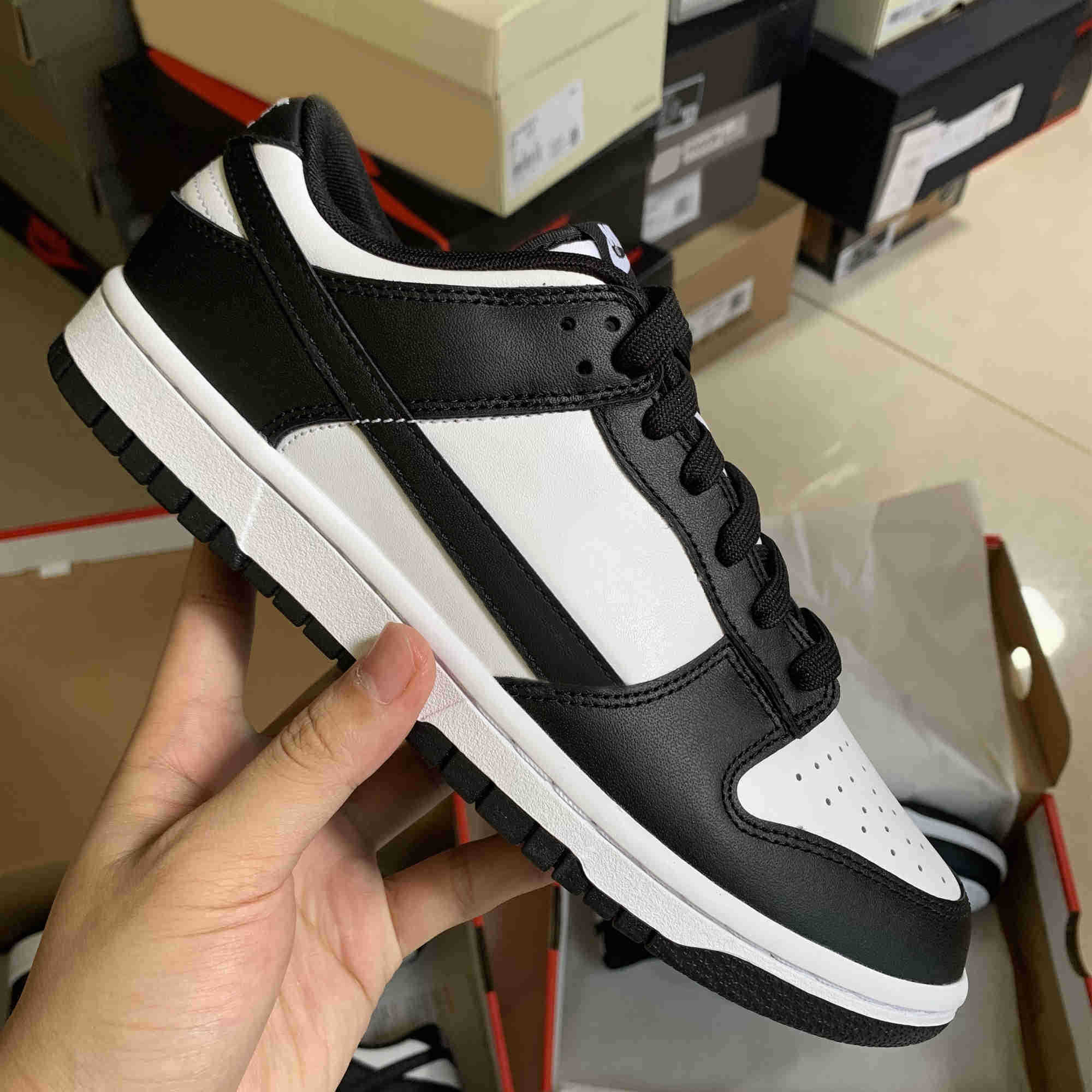 

Designer Dress Shoes Woman Fashion Black White Panda Leather Platform Shoe Massage Outdoor air Sports Trainers, Color 5