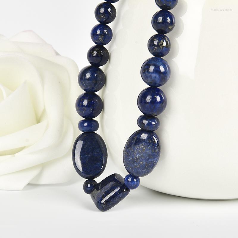 

Pendant Necklaces Jas-per Neckl Ace Lapis Lazuli Semiprecious Round Square And Dark Blue.