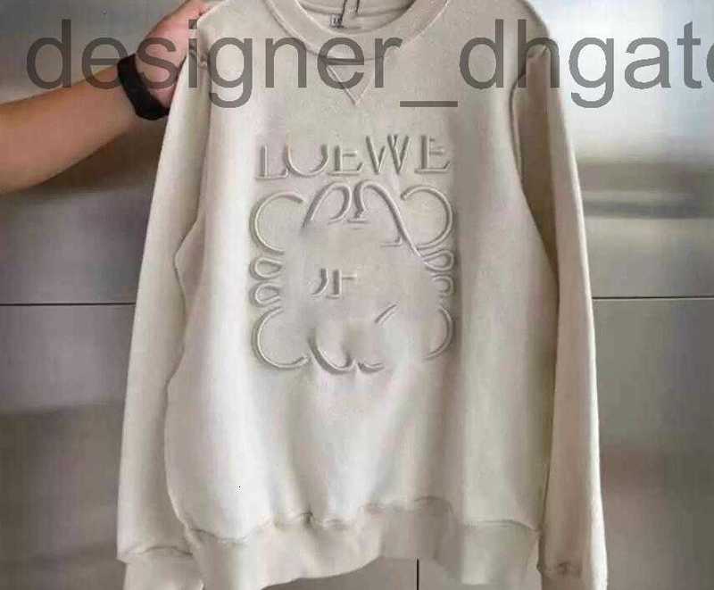 

Men's Hoodies & Sweatshirts Designer2023 new Lo Luojia chest embroidered sweater three-dimensional couple's same round neck Pullover oversize s Q2VD, White