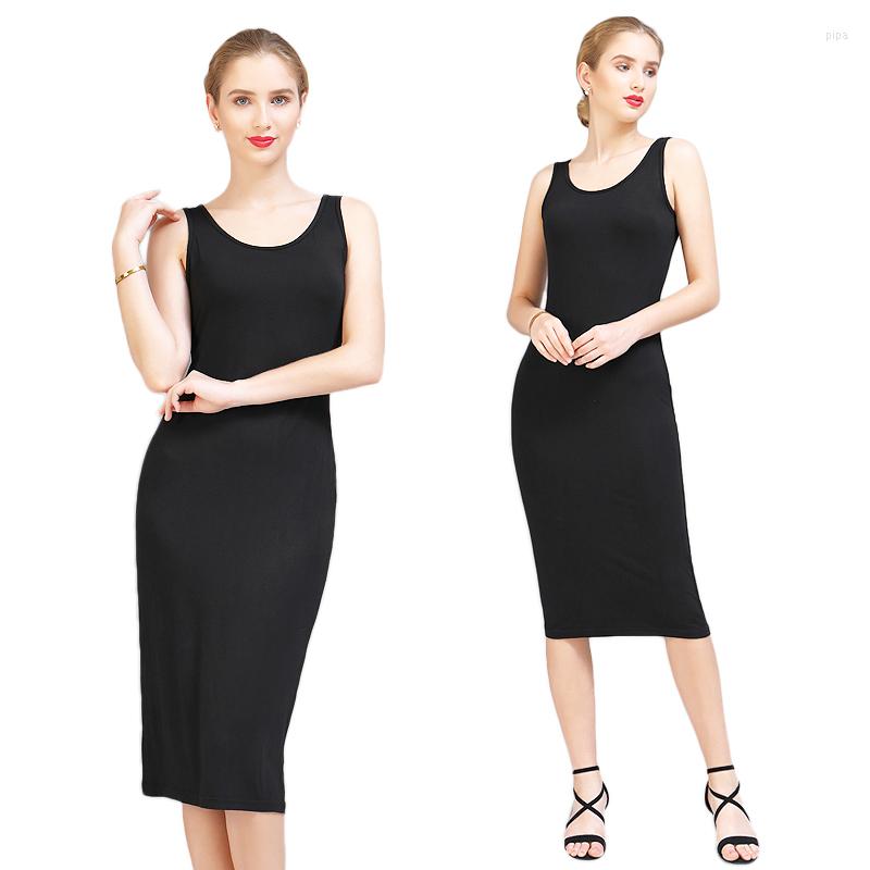 

Casual Dresses Womens Ladies Summer Dress Sexy Cool Sleeveless Solid Slim Long Evening Party Beach Vestido Sundress Black