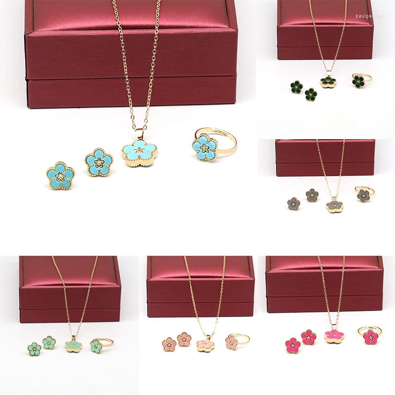 

Necklace Earrings Set CDD 3pcs/set Flower Design Sided Shell Women 2023 Luxury Colorful Woman Wedding Earring Bracelet Gift, Picture shown