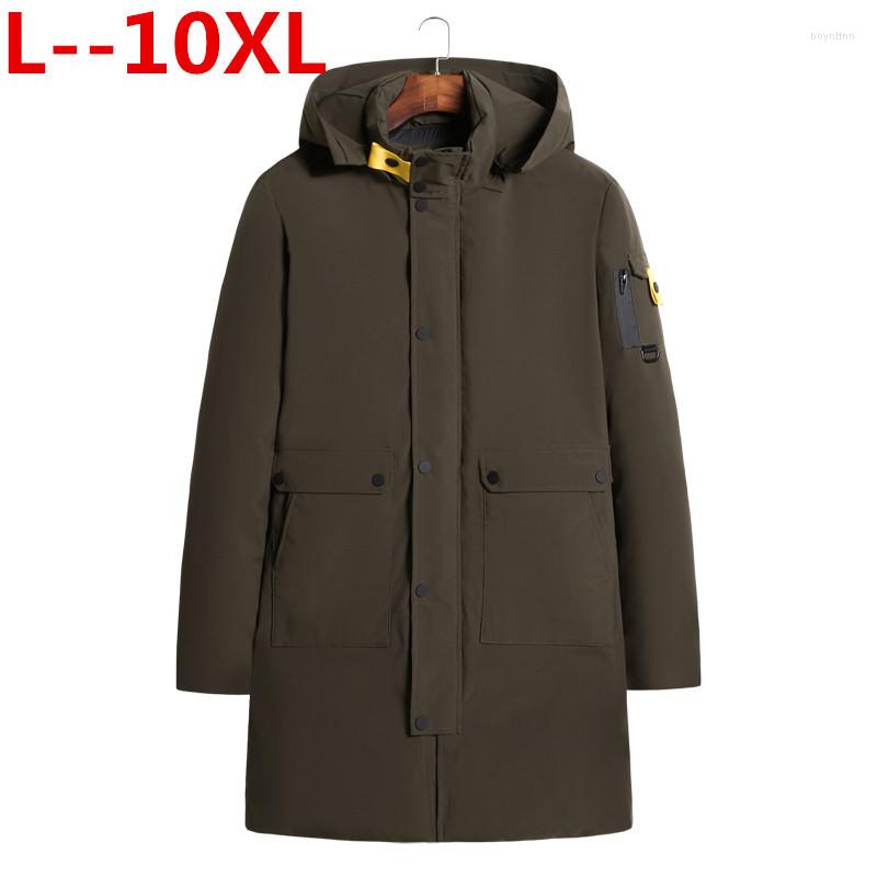 

Men's Down 10XL 9XL 8XL 6XL High Quality Winter Coat Simple Fashion Big Pocket Design Warm Hooded Brand Parkas