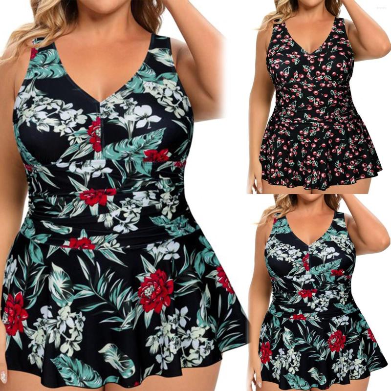 

Women' Swimwear Womens Underwire Swimsuits Women With Shorts Women' Large Size Printed Swimsuit For Curvy, Red