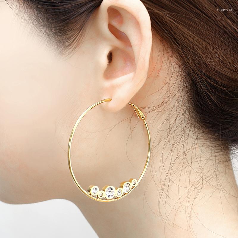 

Hoop Earrings Big Stainless Steel Accessories Women Fashion Jewelry Gifts For