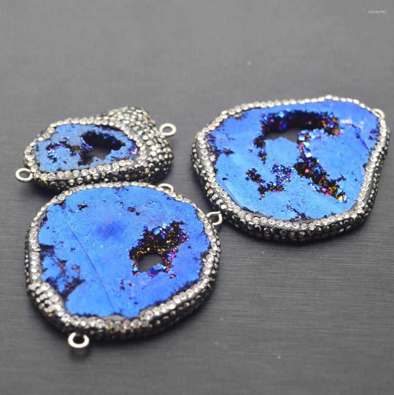 

Pendant Necklaces Natural Crystal Irregular Pendants Electroplating Necklace Unique Crystals Zircon Plating Fashion Jewelry 30mm