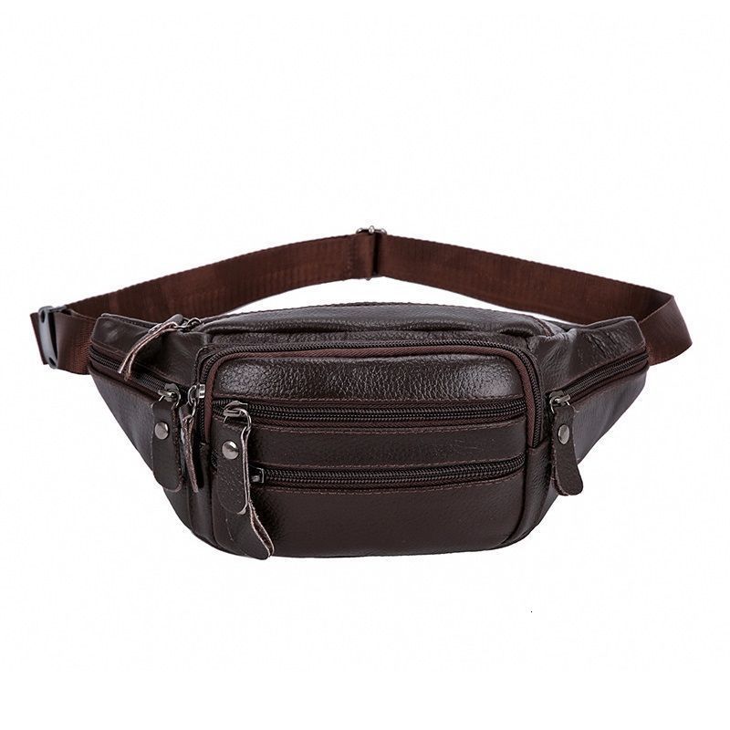 

Waist Bags Fanny Pack Waist Bag Multifunction Genuine Leather Hip Bum Travel Pouch for Men Women Multiple Pockets Sturdy Zippers for Hiking 230420, Black