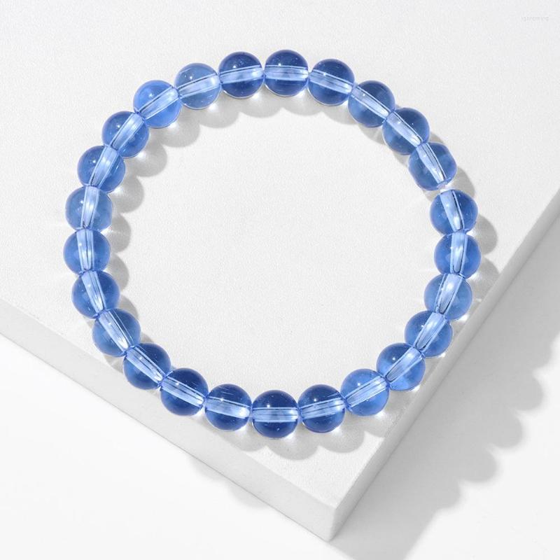 

Strand Fashion Colorful Natural Crystal Glass Bracelet 8mm Beads Quartz Bracelets For Men Women Vitality Energy Jewelry