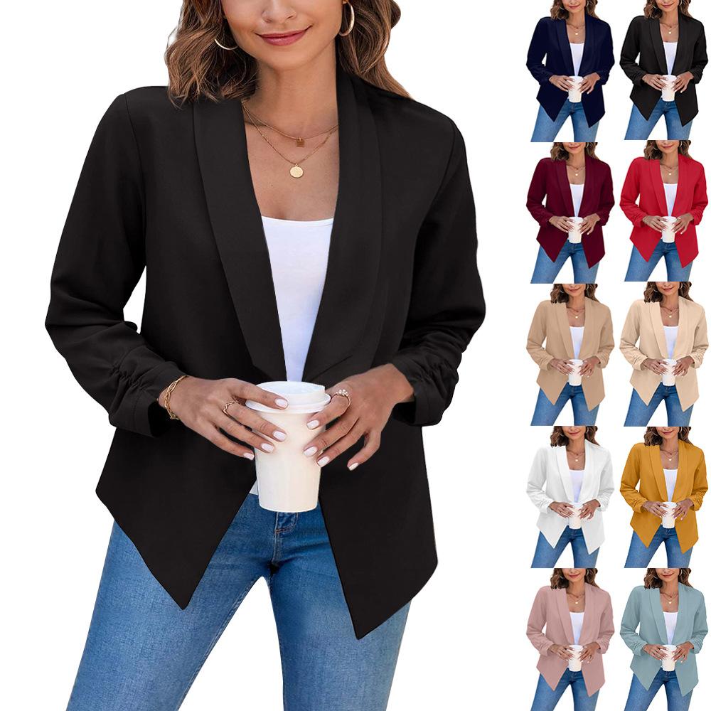 

Pants VITIANA Women Office Lady Blazers Spring 2022 Female Long Sleeve Open Stitch White OL Womens Jackets and Coats Plus SIze 5XL, Wine