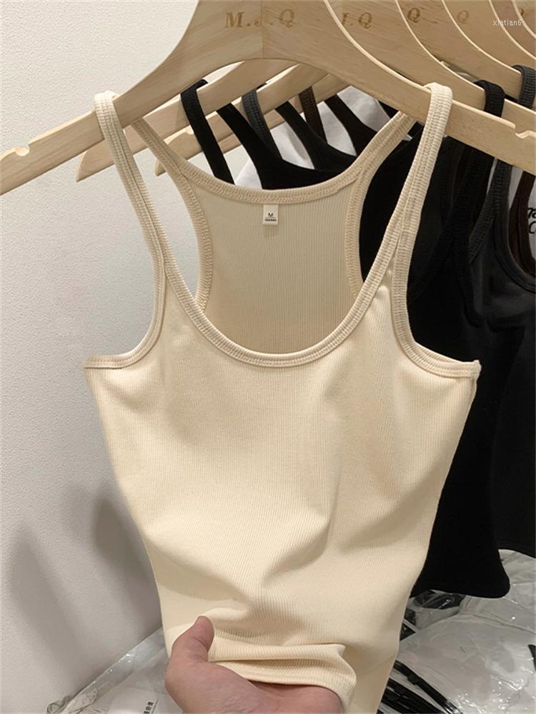 

Women's Tanks Summer T Shirt Women Elasticity T-Shirt Woman Clothes Tops Slim Tshirt Female Sleeveless Crop Top Tank Sexy Canale, Coffee