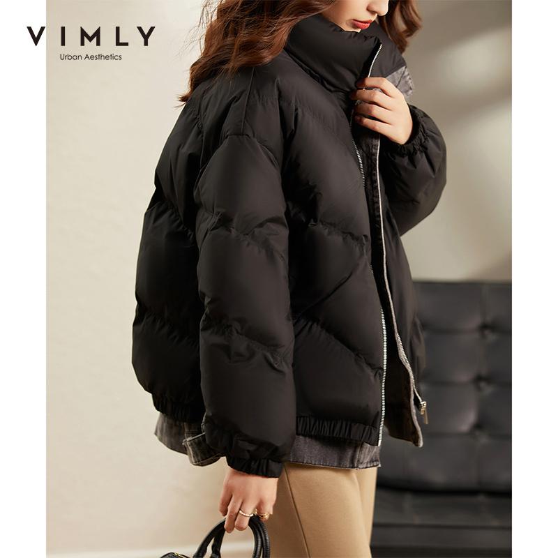 

Parkas Vimly 2021 Winter Short Jackets Women Fashion Loose Thick Warm Pockets Parkas Ladies Casual Padded Coats Female Outwear 50089, Khaki
