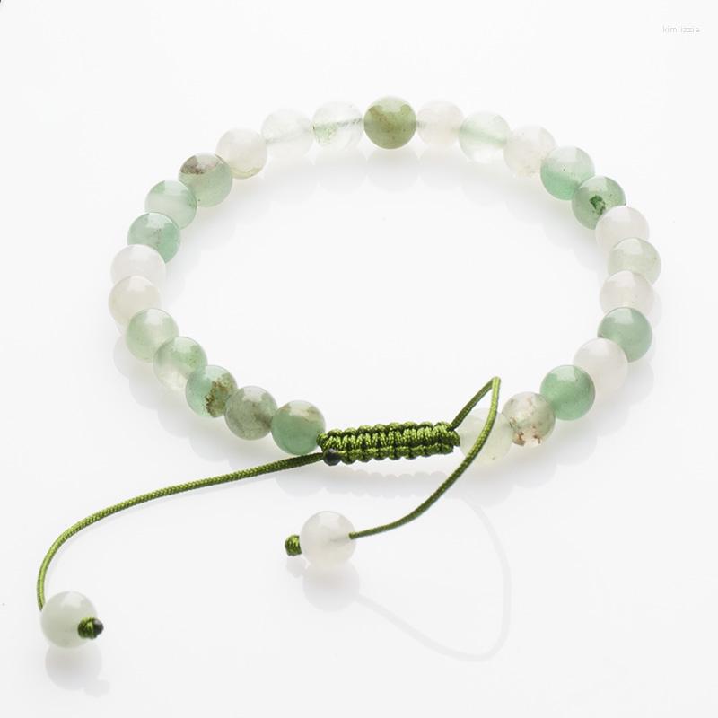 

Strand Natural Healing Energy Green Aventurine Men Bracelet Polished 6mm Beads Bangle Elastic Pulsera Women Jewelry