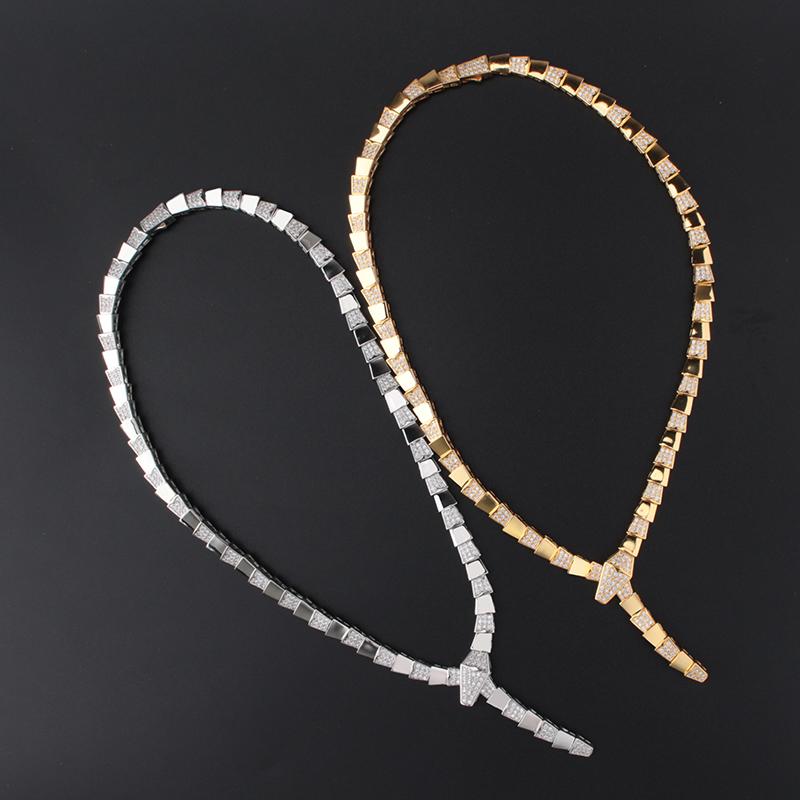

wide silver gold choker Pendants long necklaces for women trendy set snake Luxury designer jewelry Party Mother Christmas Wedding gifts Ladies girls banquet lovers