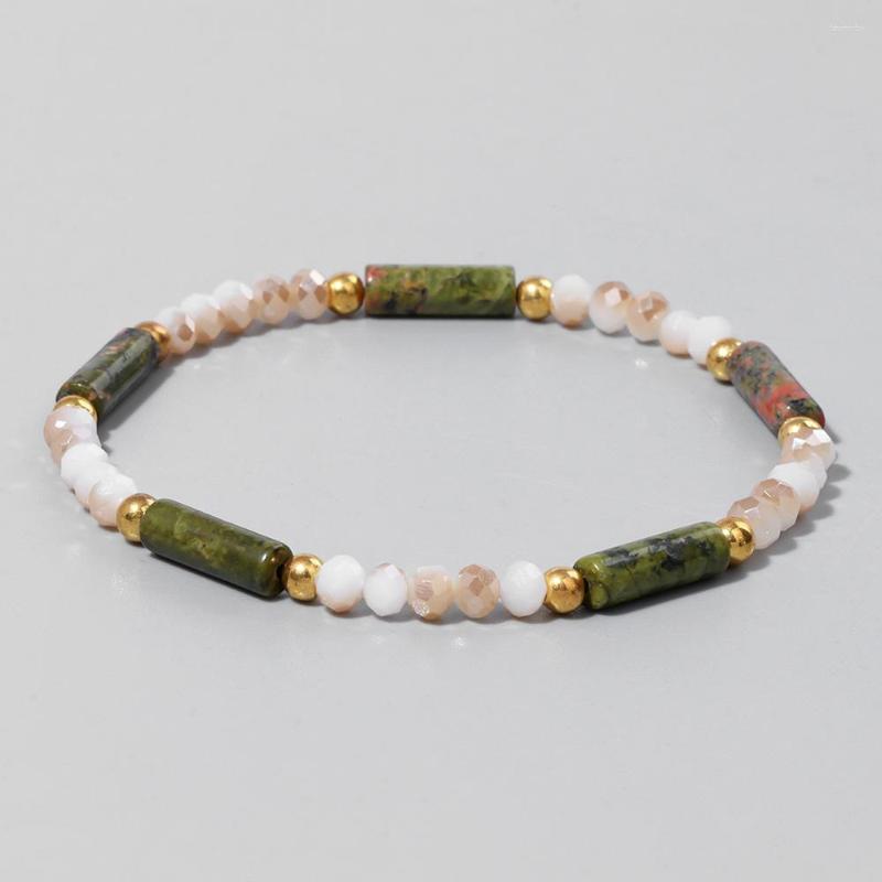 

Strand Fine Glass Beads Bracelet Natural Stone Malachite Quartz Bracelets Bangle For Men Women Yoga Paryer Healing Jewelry