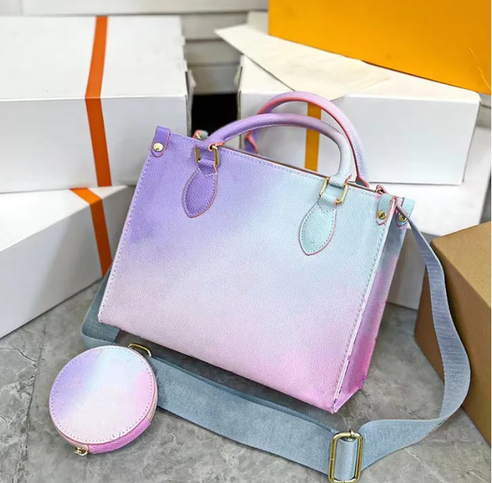 

Top Quality Women Totes bags Handbags Designer Fashion Crossbody Bags Sunrise Pastel Onthego Summer SPRING IN THE CITY Shoulder Purses, Customize