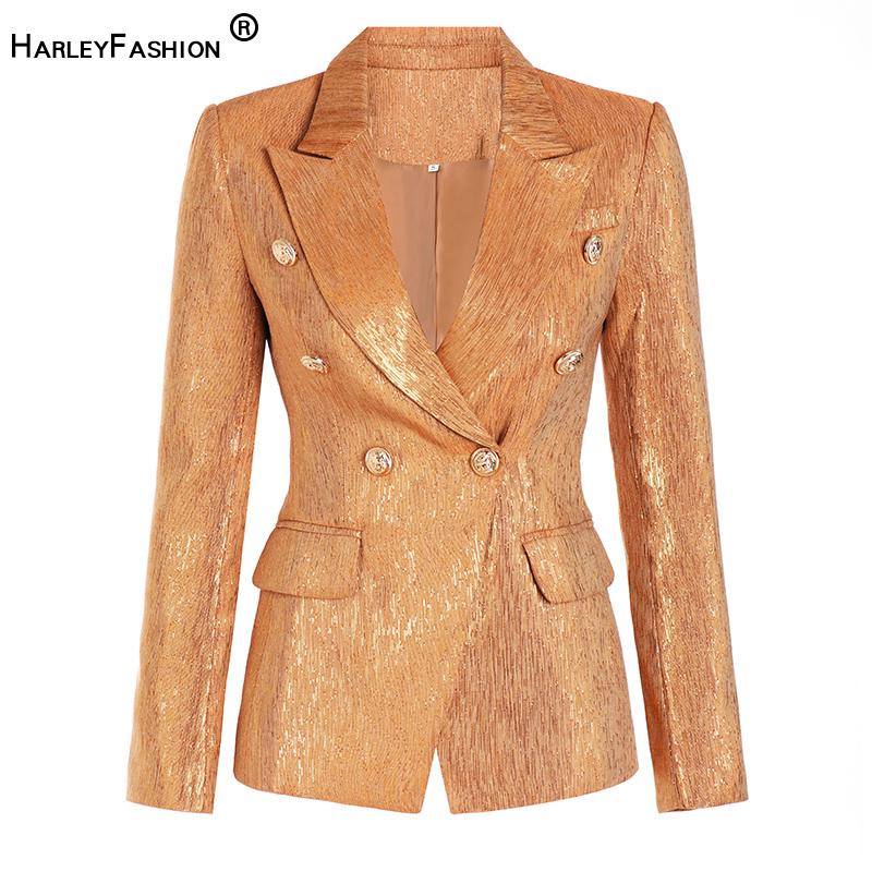 

Pants HARLEYFASHION LUXURY QUALITY EUROPEAN WOMEN VINTAGE GOLD BLAZER BLING SLIM QUALITY FITNESS RETRO BLAZERS