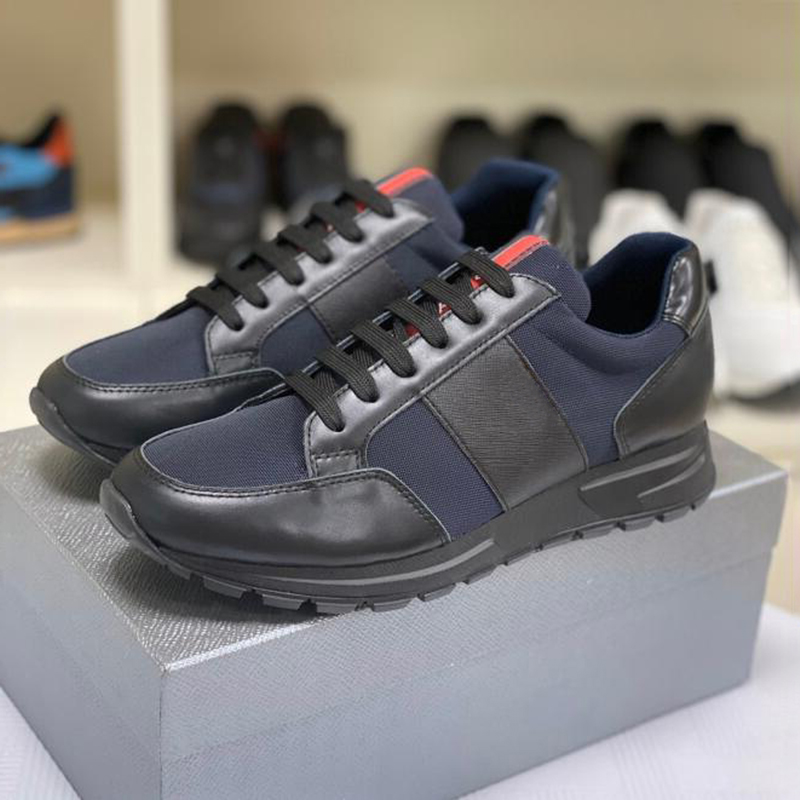

Fashion Men Dress Shoes Collision Running Sneakers Italy Delicate Soft Bottoms Low Top Calfskin Fabric Designer Breathable Striding Casual Sports Shoes Box EU 38-45, #1