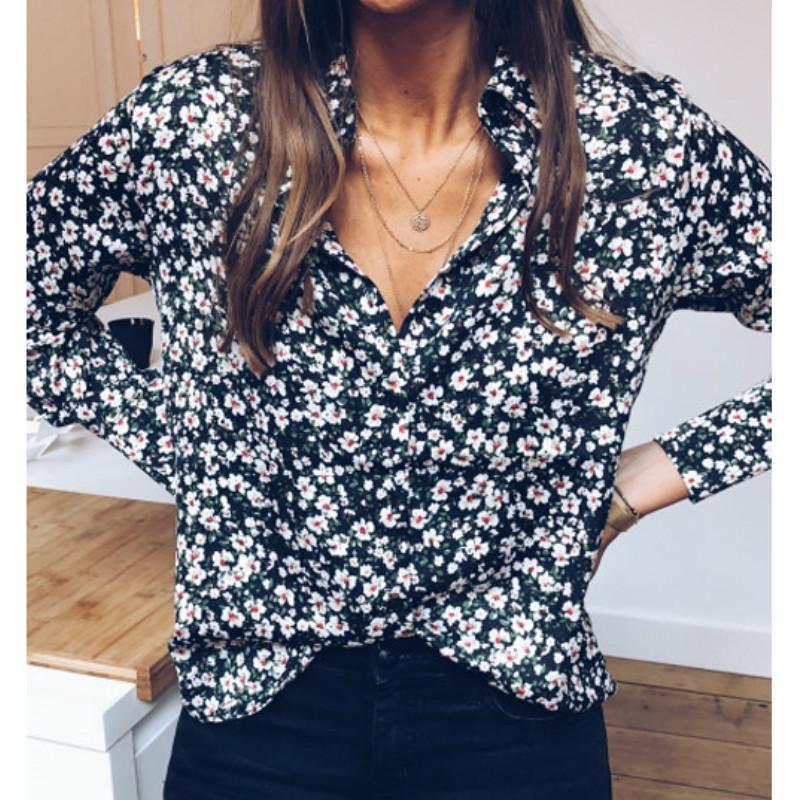 

Women' Blouses & Shirts Women Summer Floral Blouse OL Shirt Long Sleeve Casual Top 2023 Fashion Ladies, As the picture show