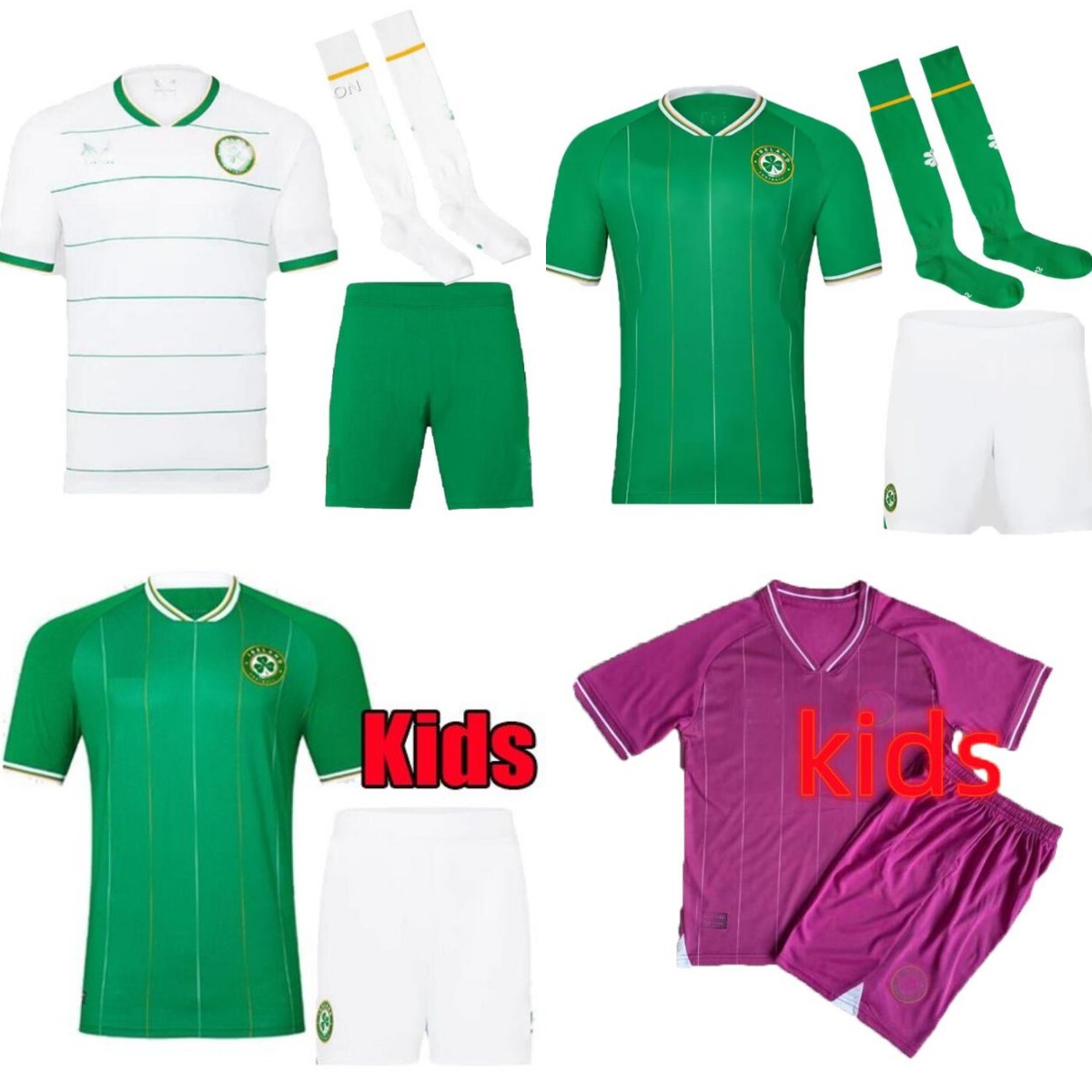 

2023 2024 Ireland Soccer Jerseys DOHERTY DUFFY 23 24 National Team BRADY KEANE Hendrick Football shirt kids kit sock uniform, White