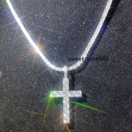 

Shinning Diamond Stone Crucifix Cross Pendants Necklace Stainless Steel Jewelry Platinum Plated Men Women Lover Gift Jewelry Necklaces
