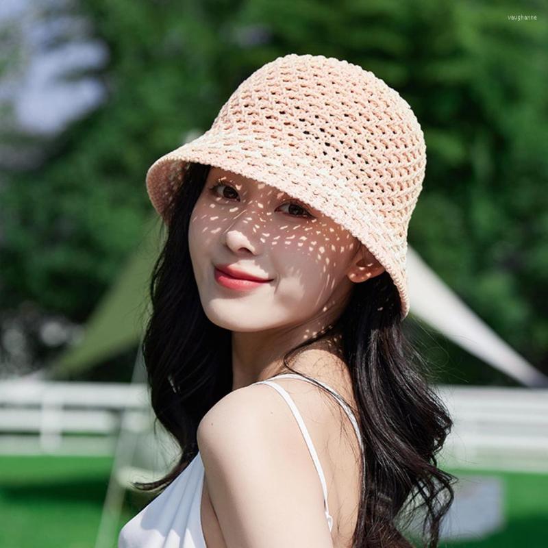 

Wide Brim Hats Beautiful Lady Sun Hat Short Summer Solid Color Beach Simplicity Soft Women, Black