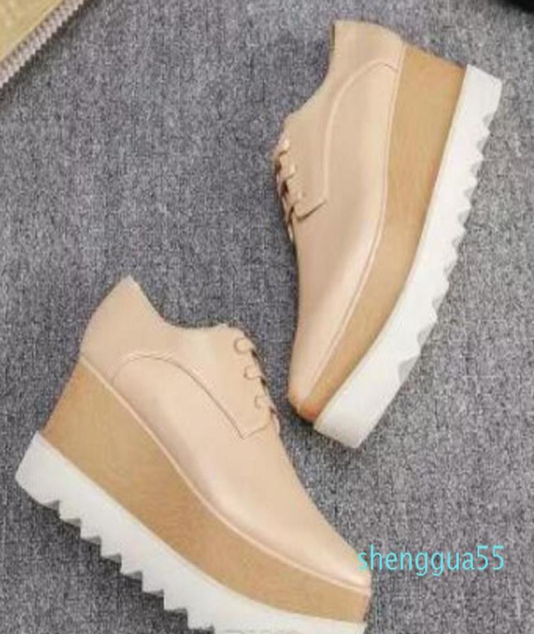 

new Stella Mccartney Stell women Shoes Italy Elyse Gold Glitter White Sole Wedge Oxford Derby Britt Platform 44999123031, Pink