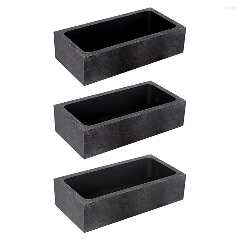 

Jewelry Pouches 3 Pieces High Purity 1 KG Graphite Ingot Crucible Mould For Melting Casting Refining Gold Silver Metal Other