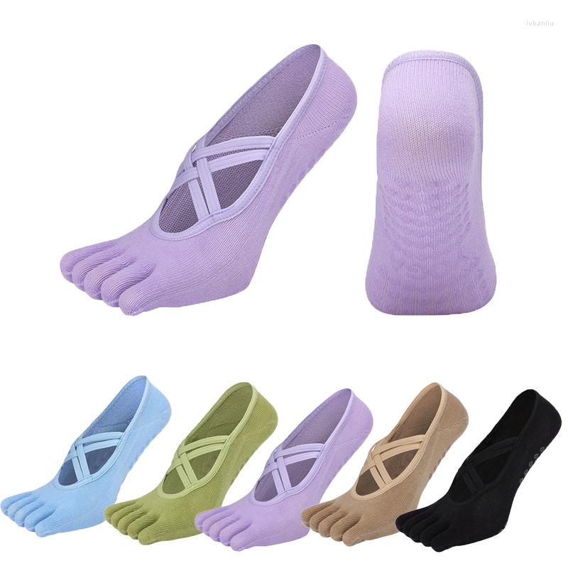 

Sports Socks Colorful Women Yoga Quick-Dry Anti Slip Silicone Gym Pilates Ballet Fitness Sport Cotton Breathable Elasticity, Wz152-black
