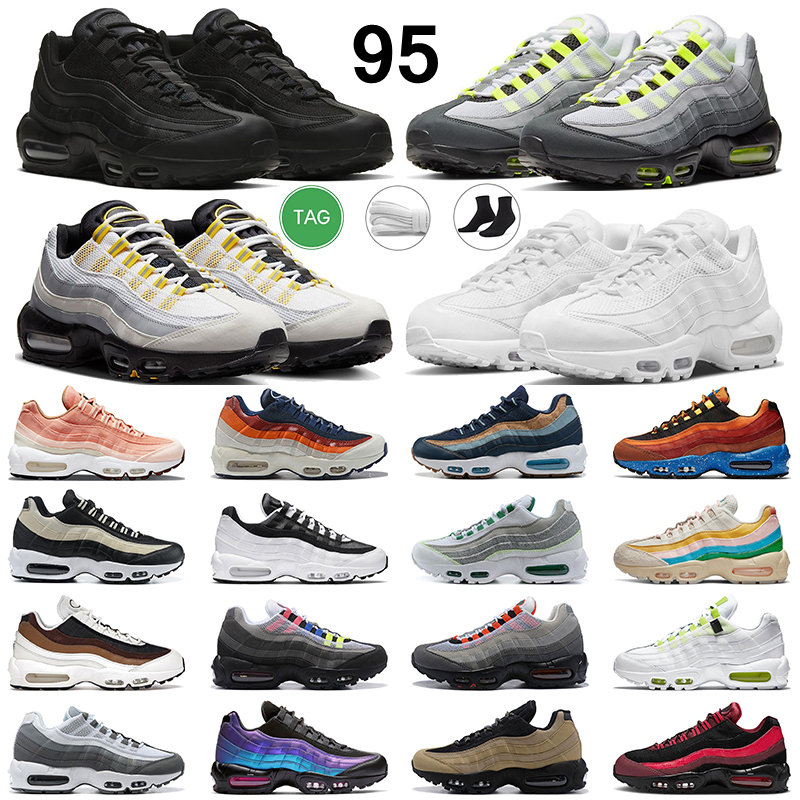 

95 OG Neon 95s running shoes for men women sneakers Smoke Grey Laser Fuchsia Solar Red White Grey Cork Pink Midnight Navy mens trainers sports, 28