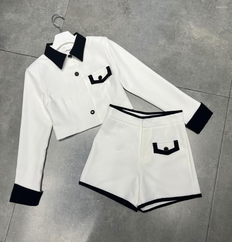 

Women' Shorts 2023 Women' Short Lapel Top Spring High Waist Slim, Black