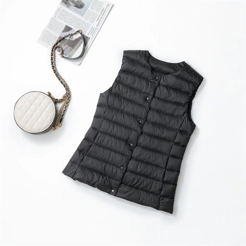 

Parkas Ultra Light White Duck Down Women Vest Thin Coat Women Duck Down Sleeveless Jacket V Collar Or O Collar Coat, Gray