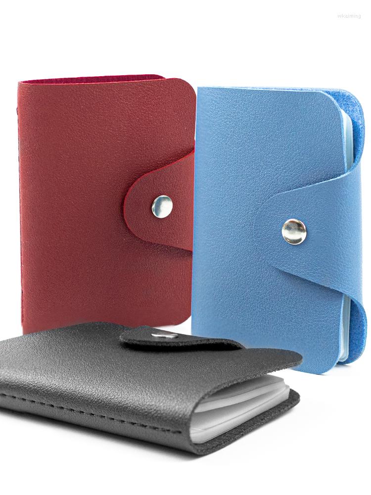 

Card Holders Durable Faux Leather Wallets Standard Size Light Weight For Business Collecting Holder Cash Protector Wallet, Pink-24pocket