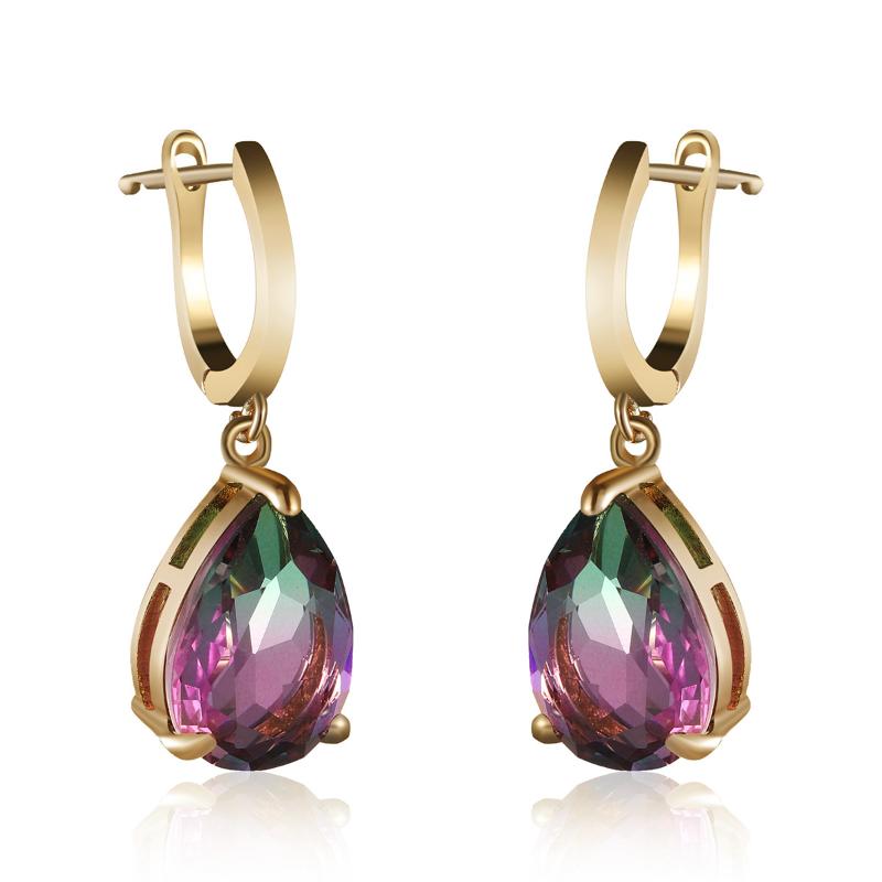 

Stud Earrings Luxury Water Drop Pear Shaped Gemstone Zircon Women Accessories Silver Fashion Wedding EarringsStud