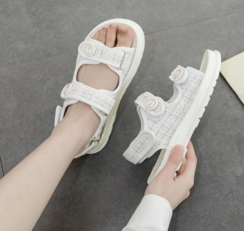 

fashion women039s summer sandal female dress shoes comfortable flat shoes thick bottom7291296, White
