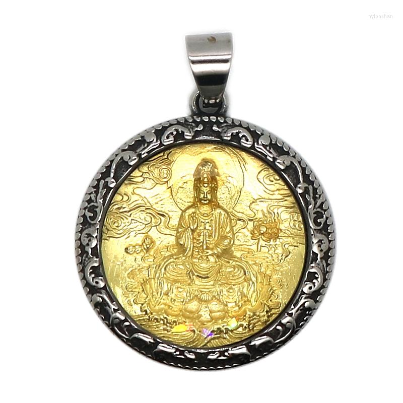 

Pendant Necklaces Unisex 316L Stainless Steel Classic Vintage Guanyin Protect Chain