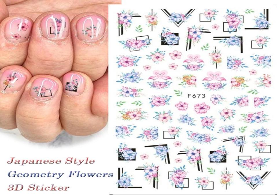 

New Design 3D Butterfly Sliders Nail Stickers Colorful Flowers Red Rose Adhesives Manicure Decals Nail Foils Tattoo Decorations9164420, Multi