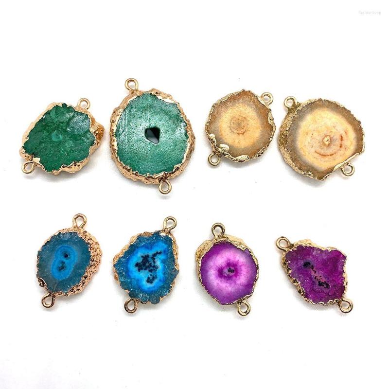 

Pendant Necklaces Ovxxons 5 Pcs Natural Stone Crystal Netsuke 17x28-25x35mm Irregular Double Hole Connector DIY Jewelry Accessories