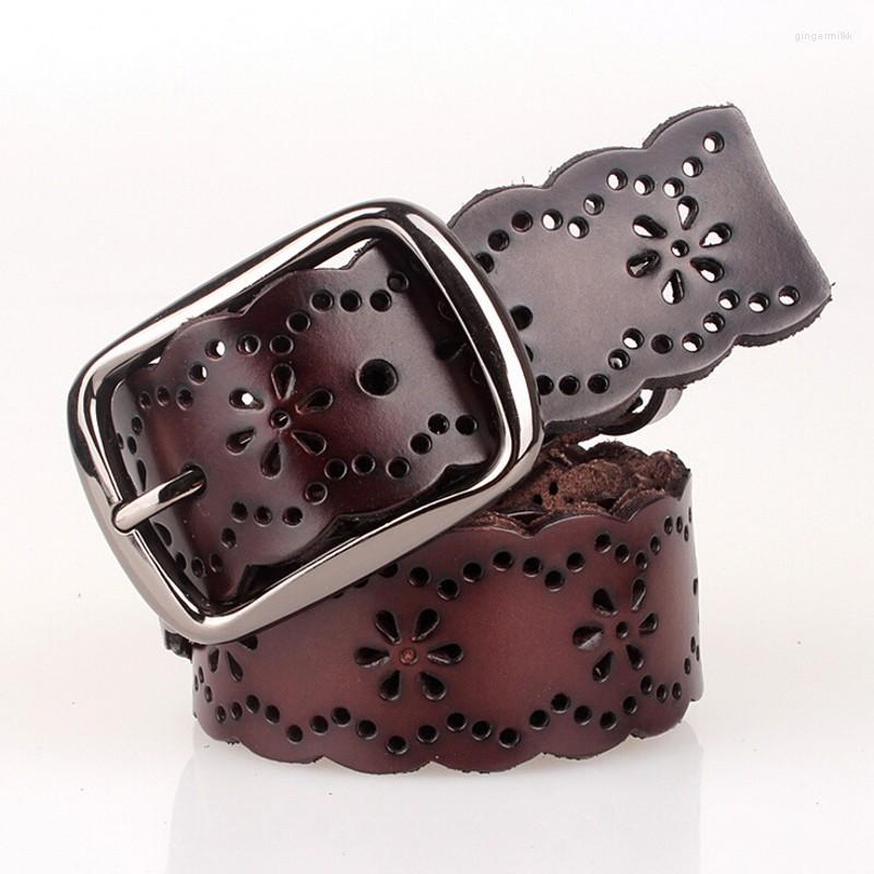 

Belts For Women Genuine Leather Female Brand Fashion Luxury Waist Strap With Pin Metal Buckle Ladies Items, White